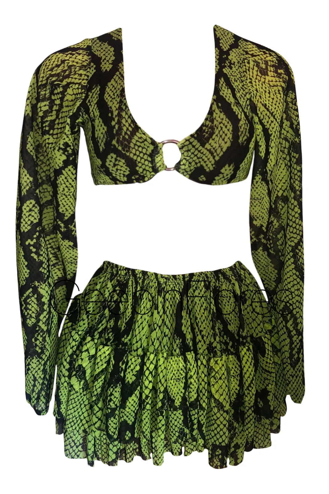 The Grecia Ruffle Set (Snake Print)