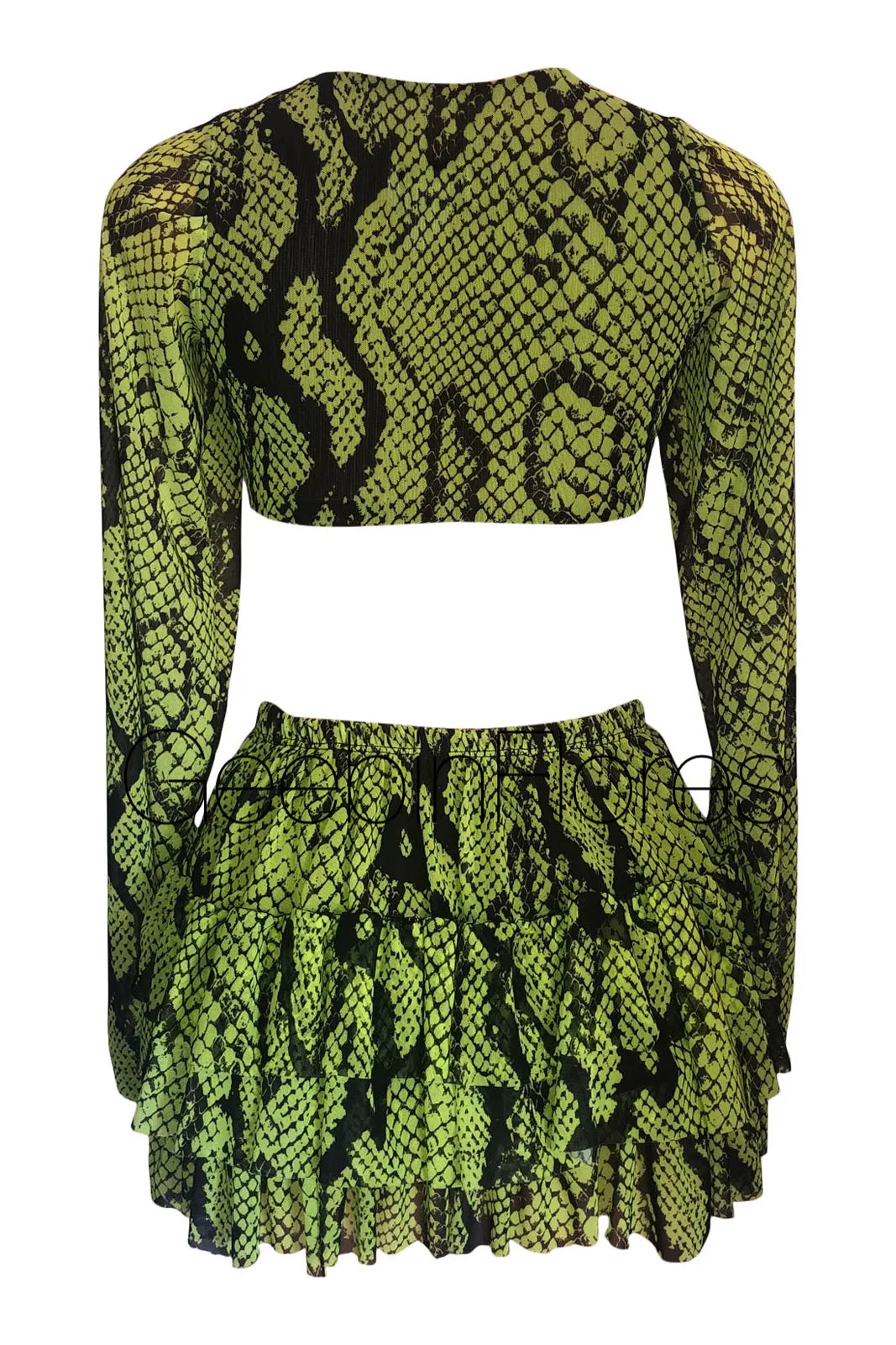 The Grecia Ruffle Set (Snake Print)