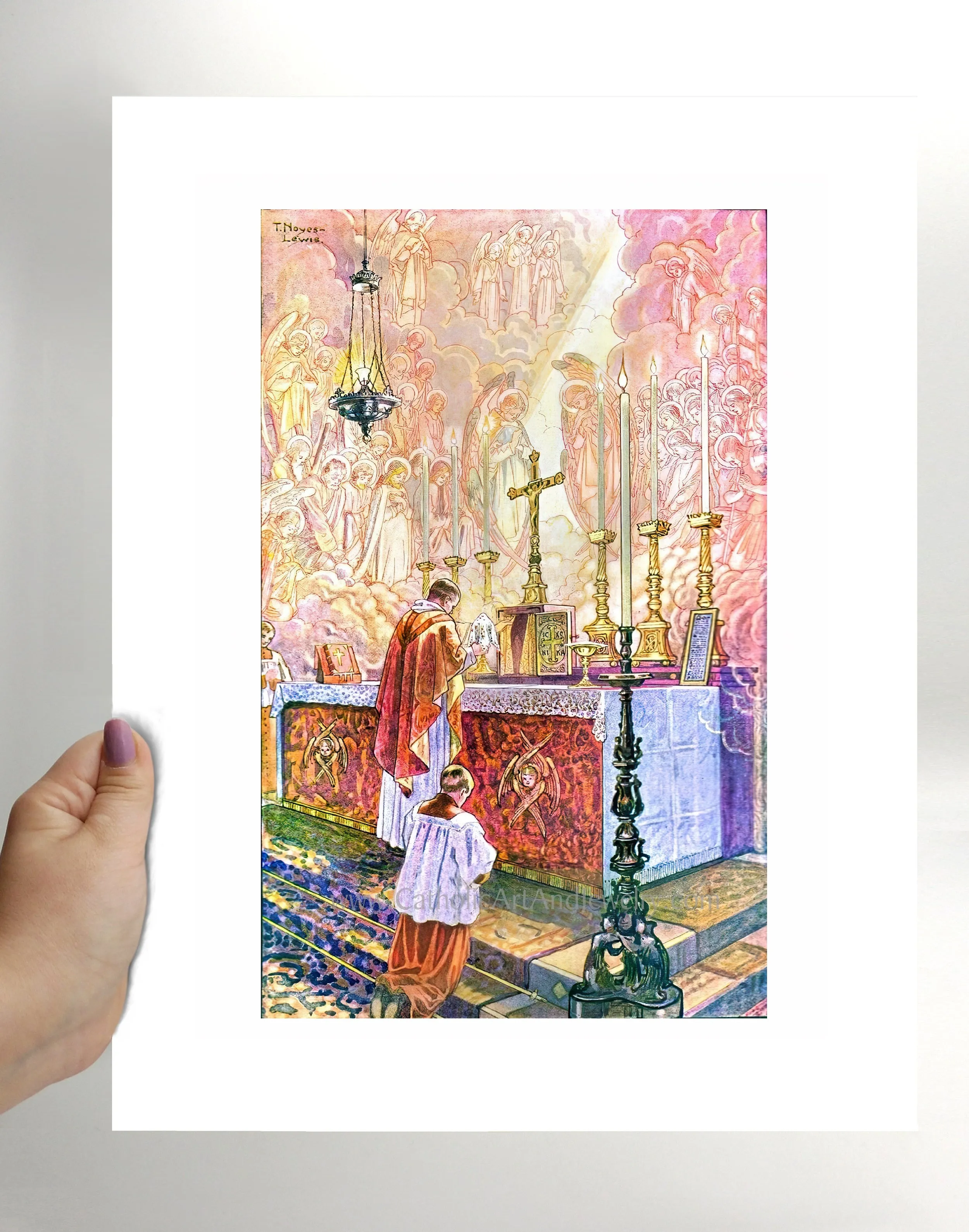 The Holy Mass –4 Sizes – by T. Noyes-Lewis – Catholic Art Print – Archival Quality