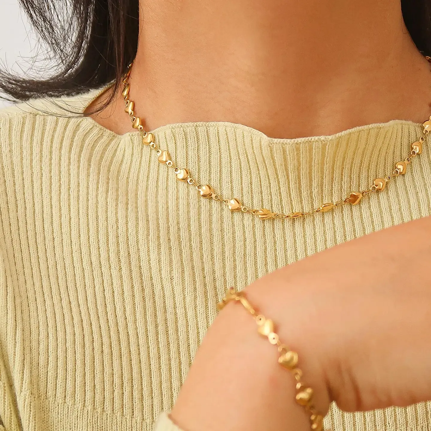 The Madeleine Petite Heart Chain Necklace
