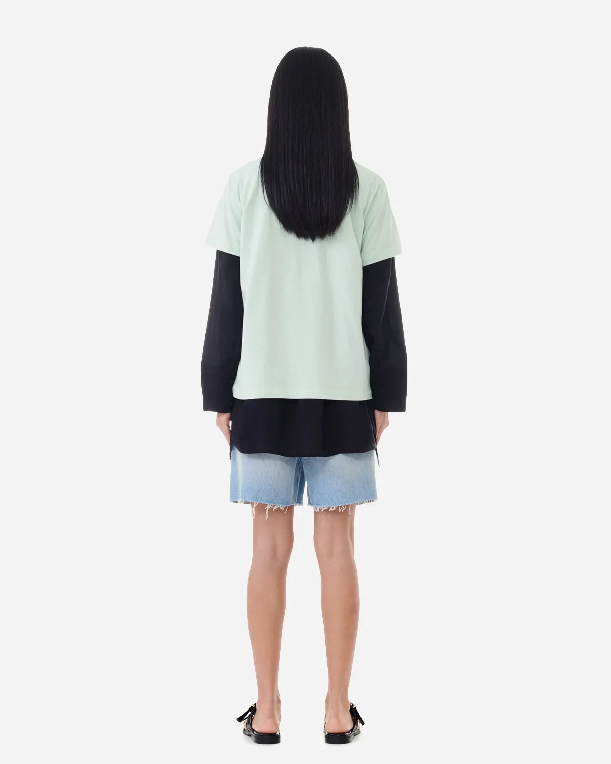 Thin Jersey Ganni World Relaxed T-shirt - Aqua Foam