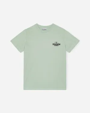Thin Jersey Ganni World Relaxed T-shirt - Aqua Foam