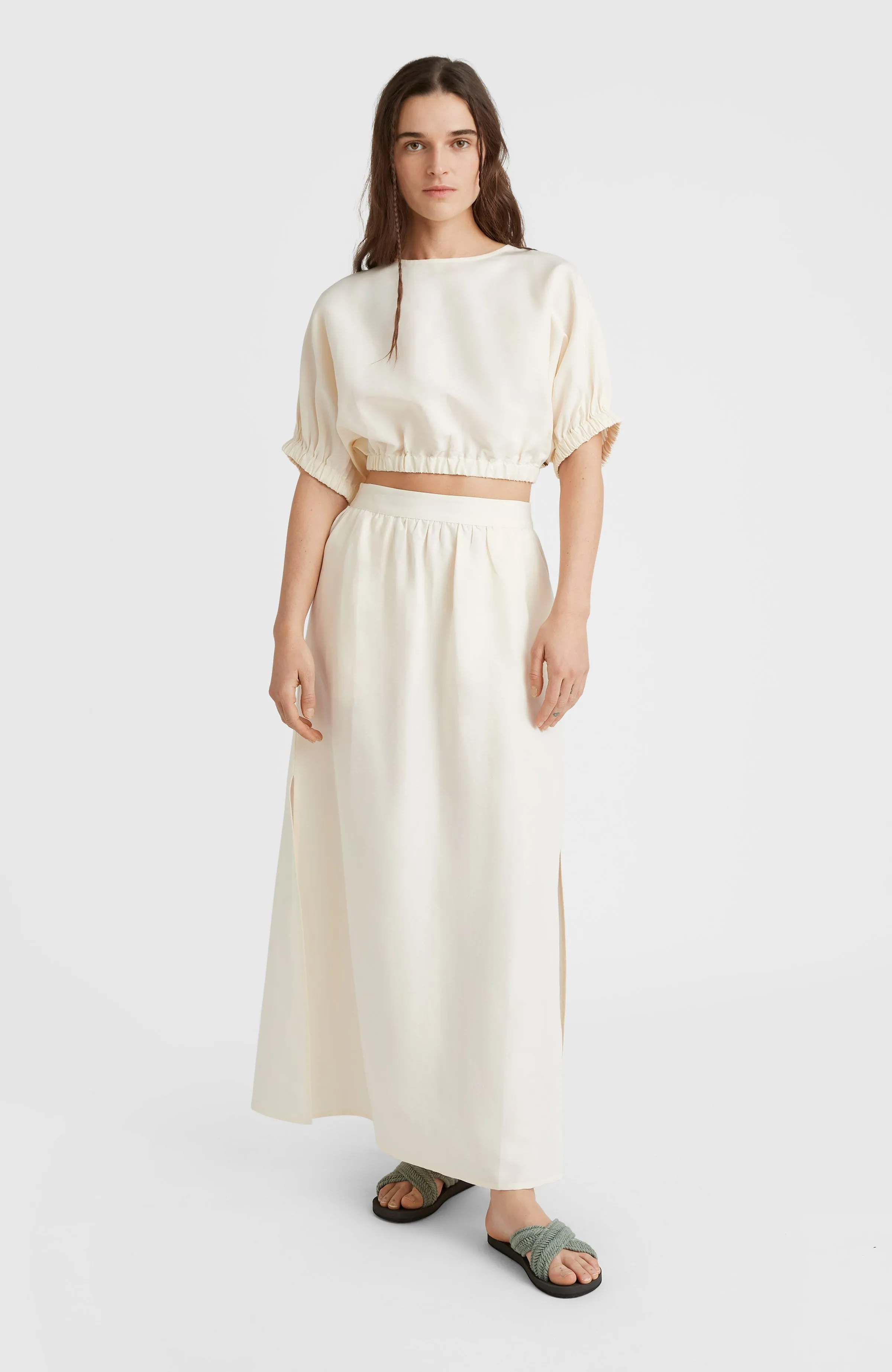 Tidda Woven Crop-Top | Bleached Sand