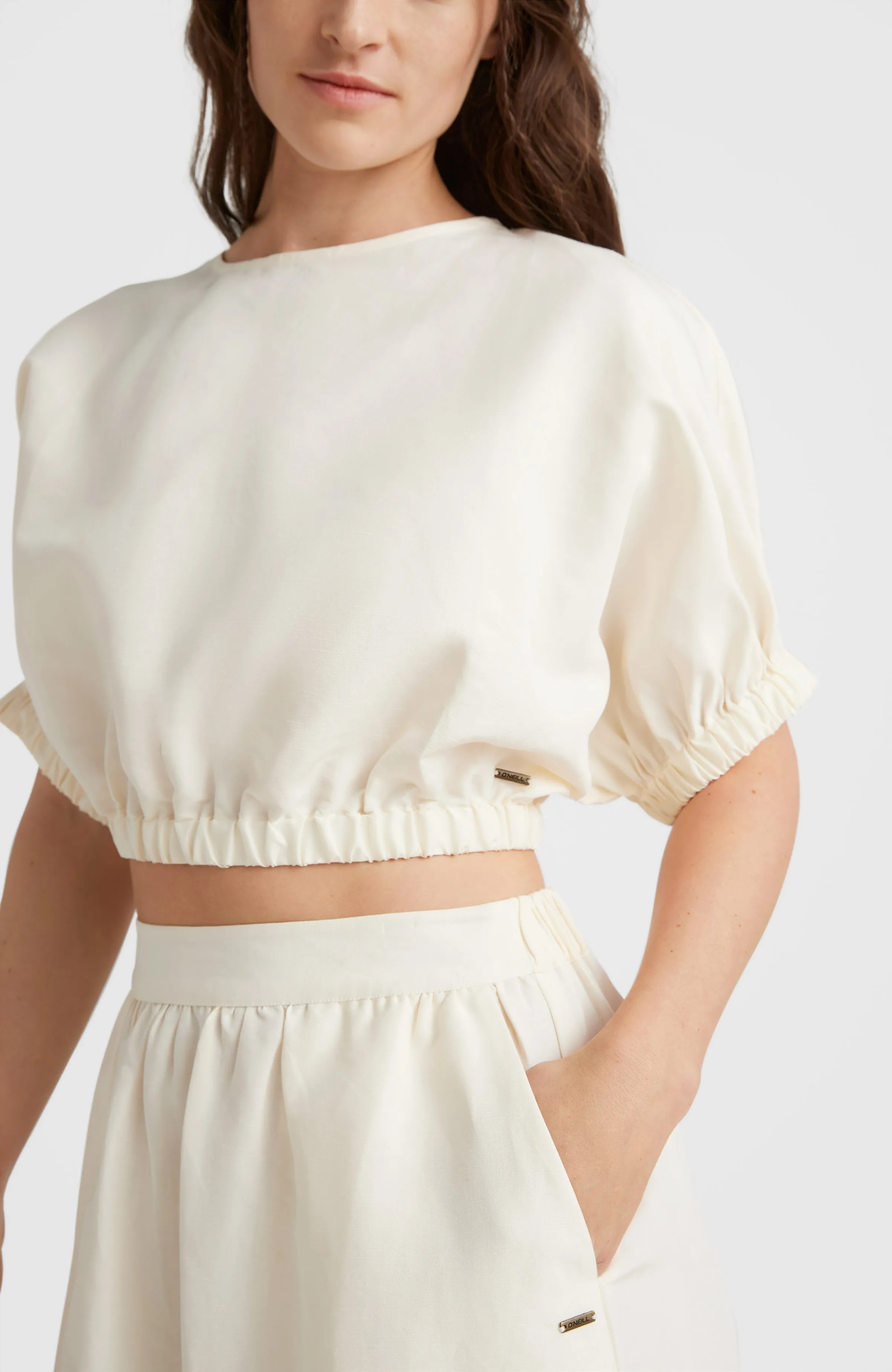 Tidda Woven Crop-Top | Bleached Sand