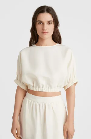 Tidda Woven Crop-Top | Bleached Sand