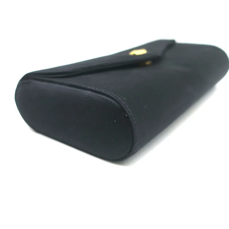 Tiffany & Co. Satin Flap Clutch Black Mini Evening Bag