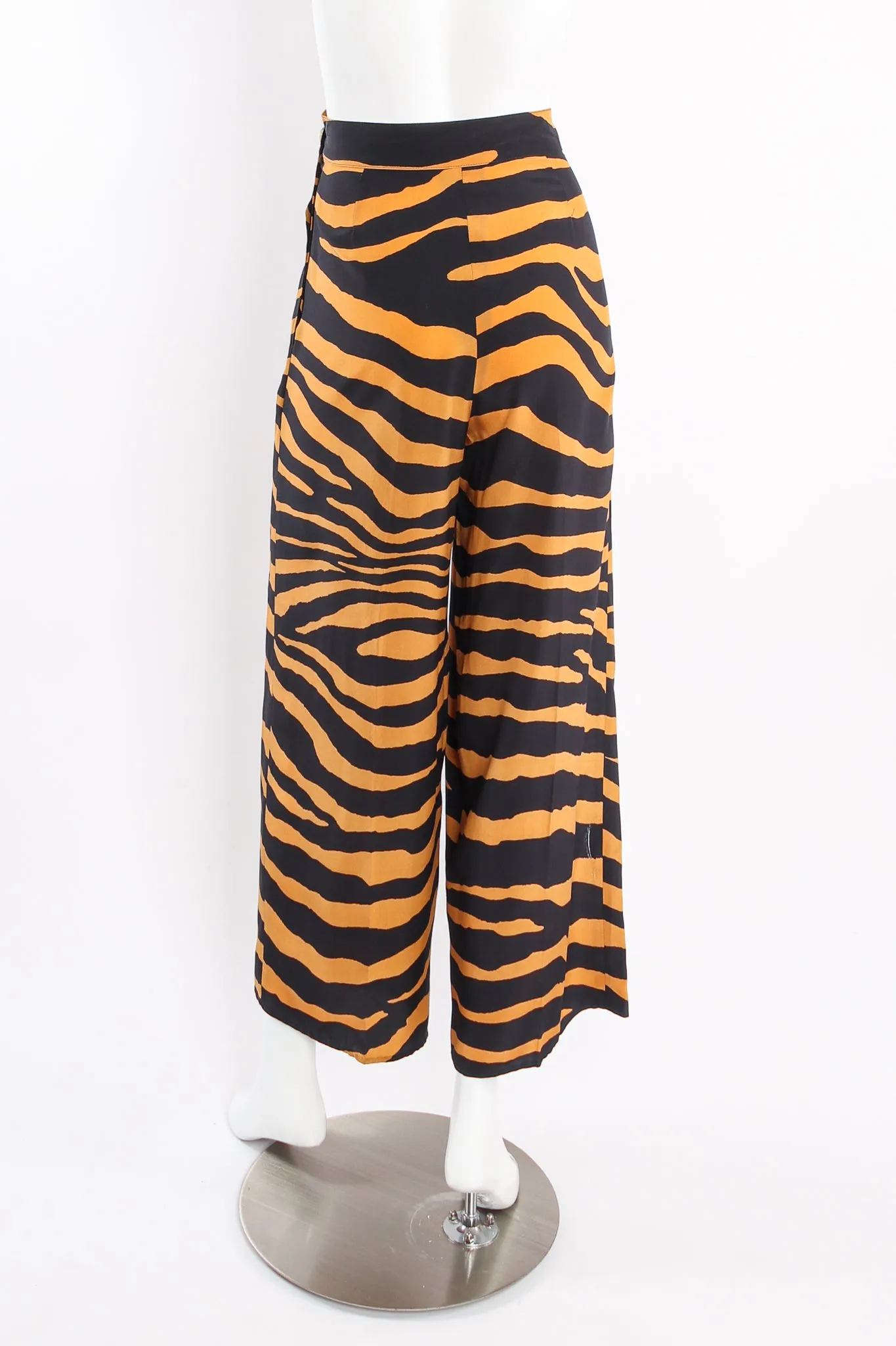Tiger Stripe Silk Jacket & Pant Suit
