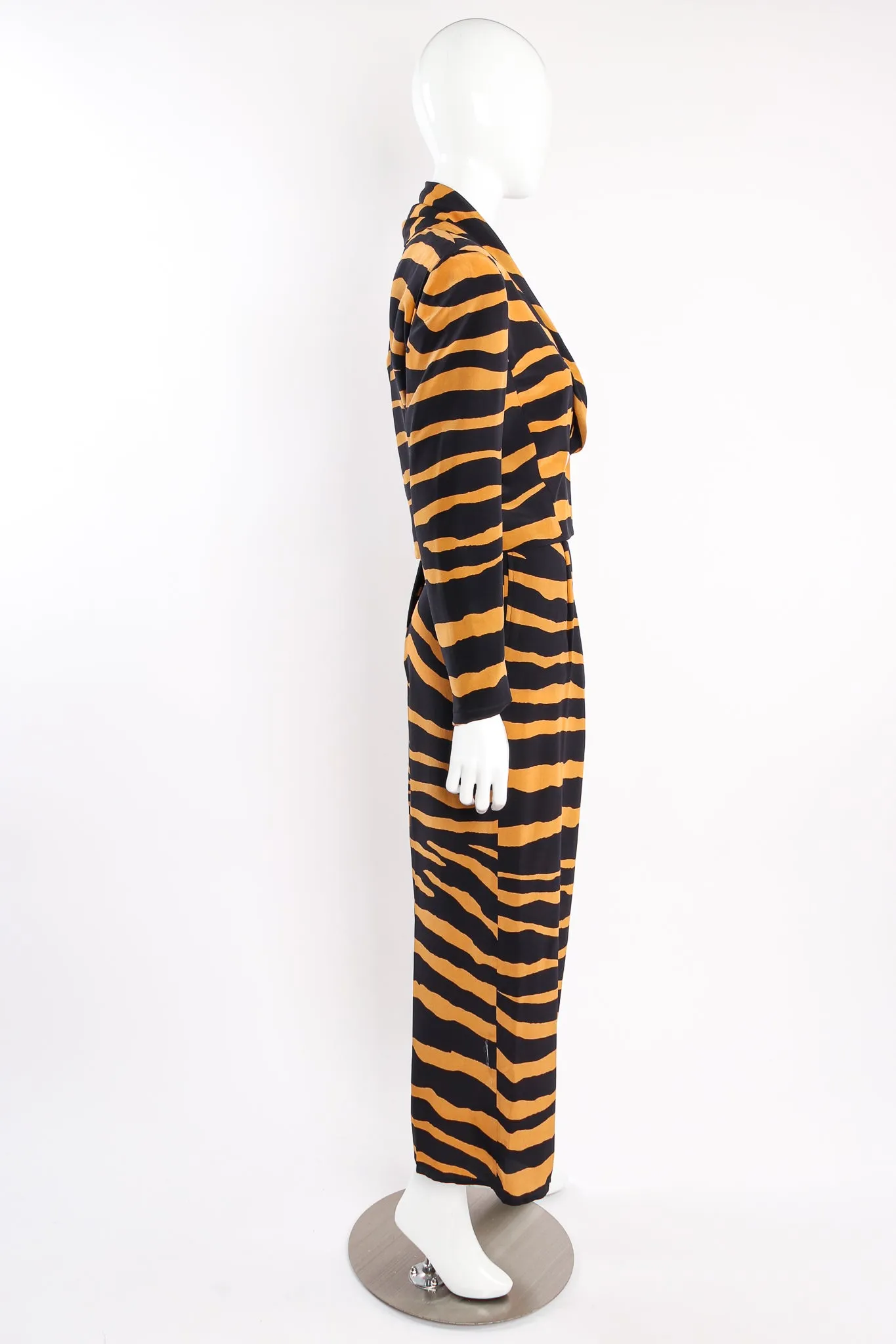 Tiger Stripe Silk Jacket & Pant Suit