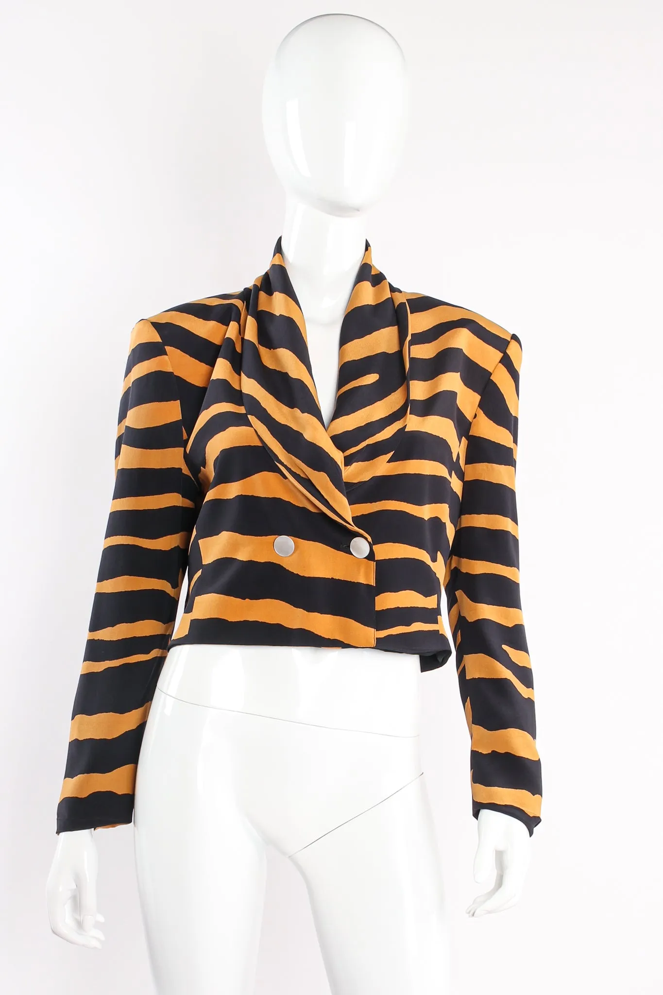 Tiger Stripe Silk Jacket & Pant Suit