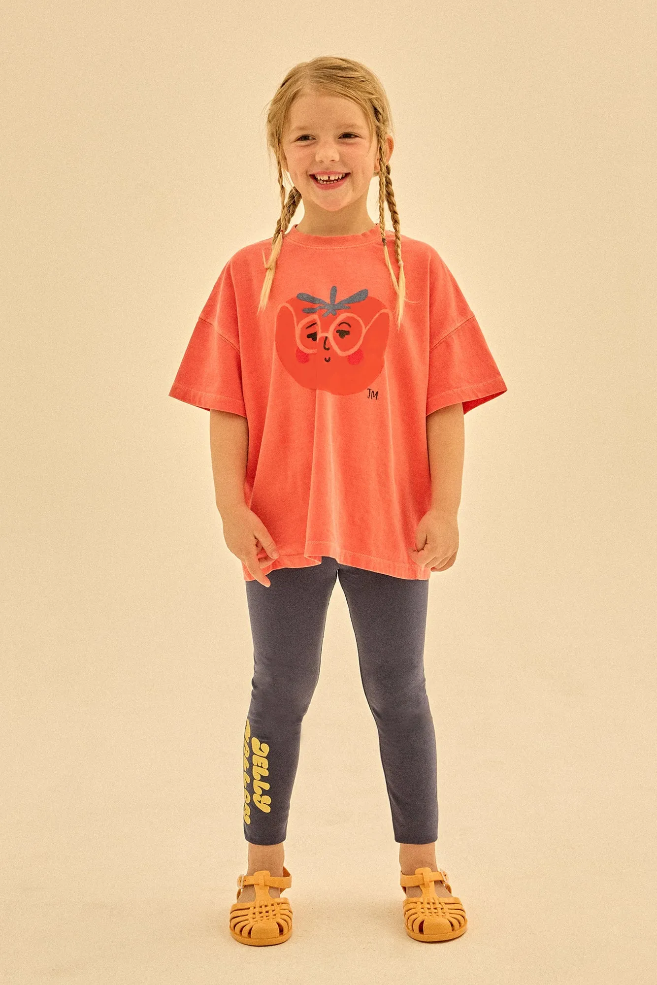 Tomato Pigment Tee in Orange by Jelly Mallow