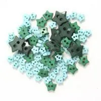Trimits Mini Craft Stars Buttons - Green Shades