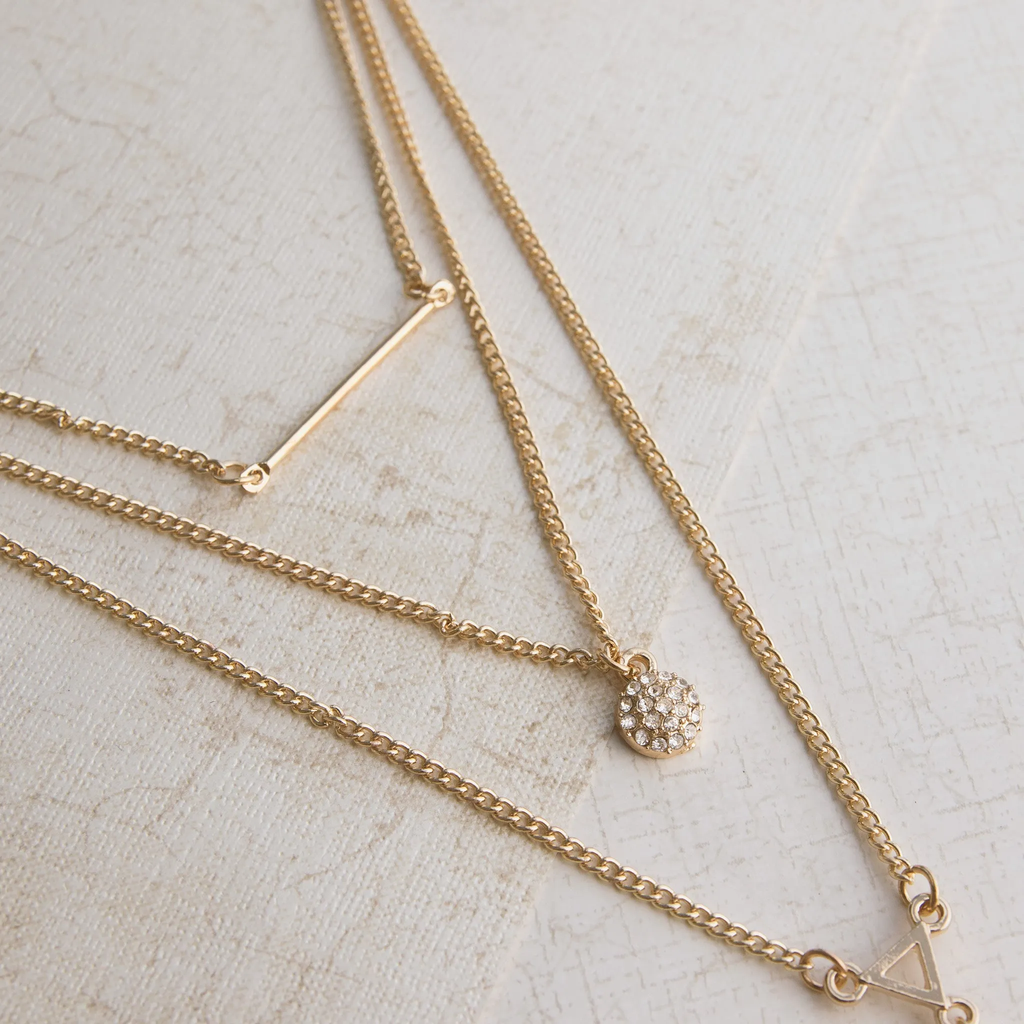 Triple Threat Gold Necklace