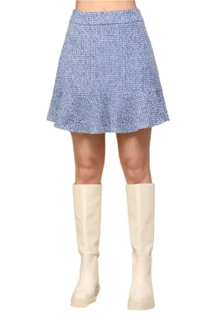 Tweed Woven Flare Mini Skirt
