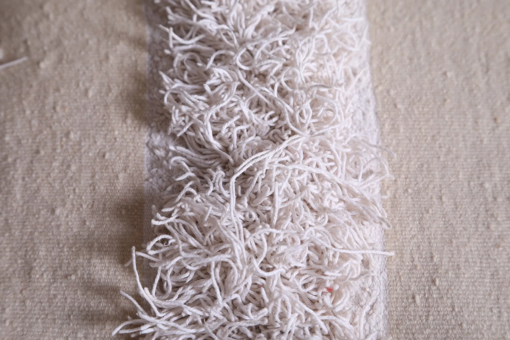 Two berber Poufs Ottoman woven in White