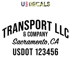 USDOT Truck Door Custom Lettering Decal Sticker, 2 Pack