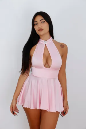 Vestido falda de bolero rosa