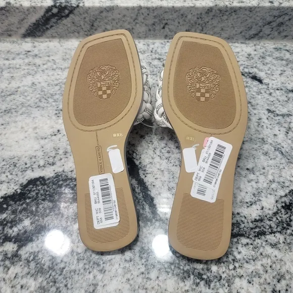 Vince Camuto Belmiya Woven Leather Puff Embellished Slides