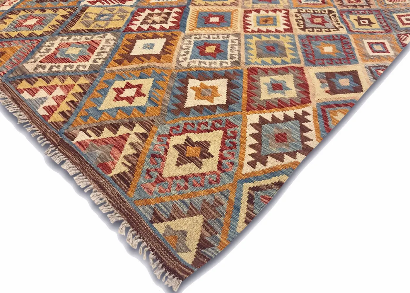 Vintage Afghan Maimana Kilim - 5'11" x 7'8"