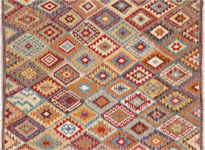 Vintage Afghan Maimana Kilim - 5'11" x 7'8"