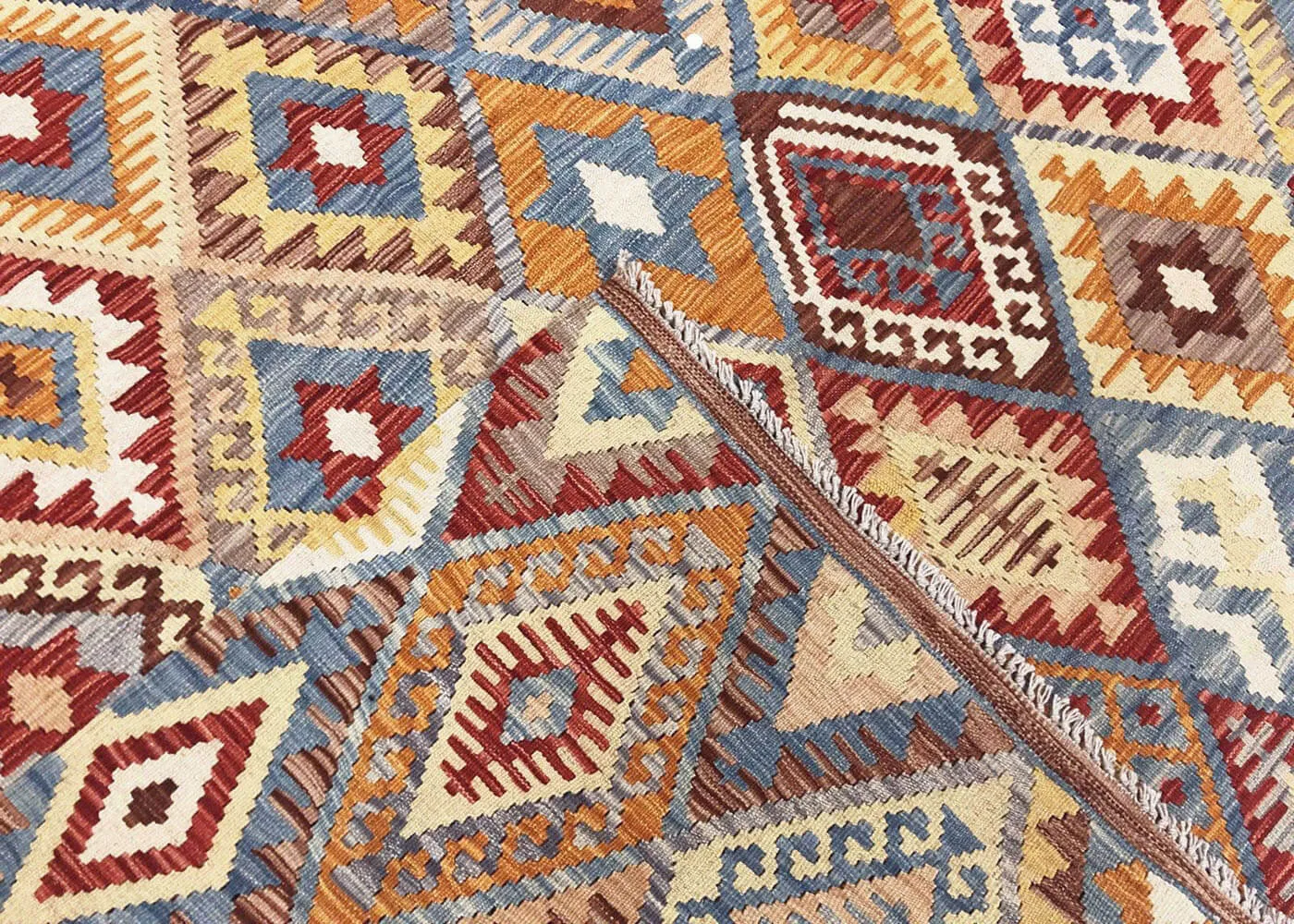 Vintage Afghan Maimana Kilim - 5'11" x 7'8"