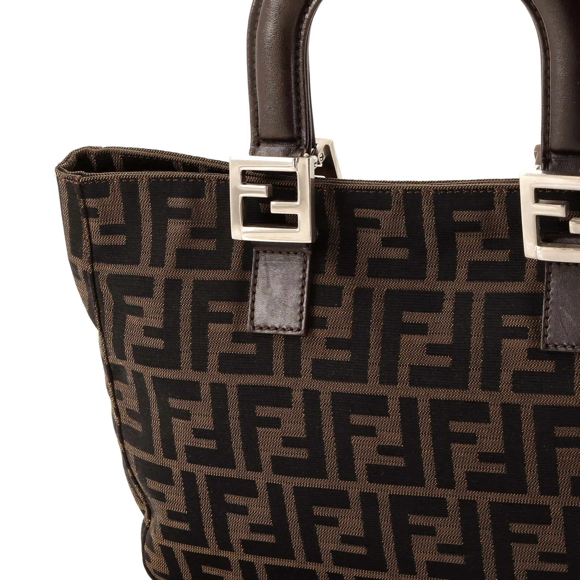 Vintage FF Handle Tote Zucca Canvas Small