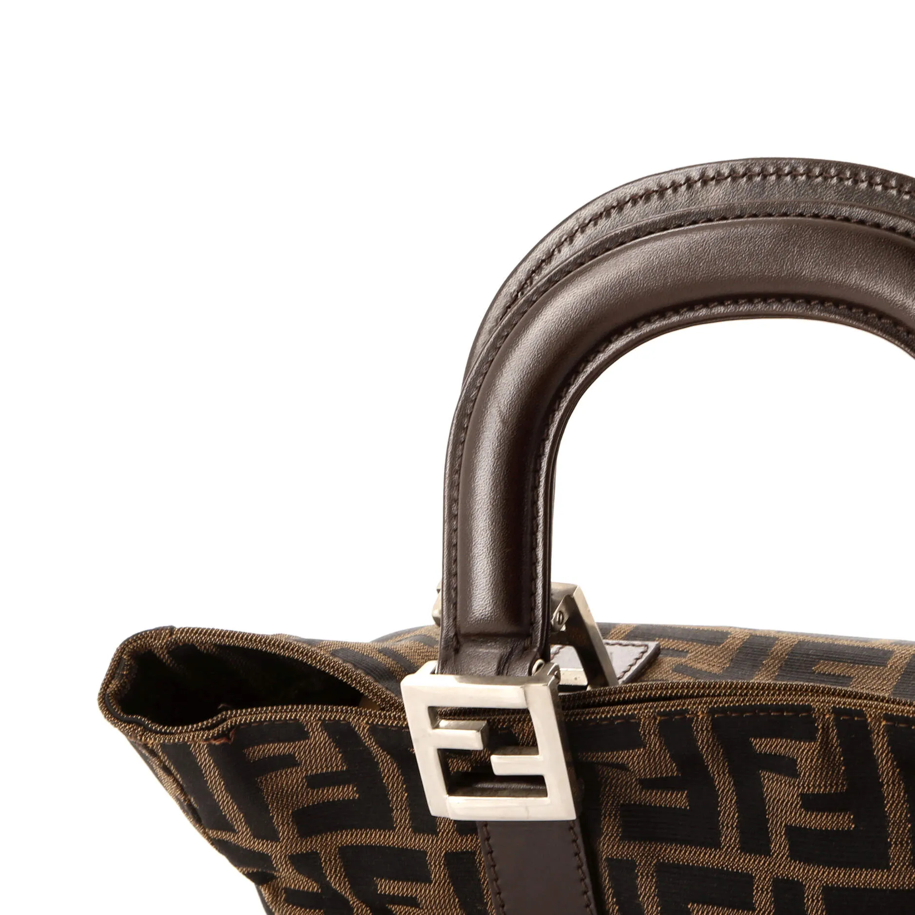 Vintage FF Handle Tote Zucca Canvas Small