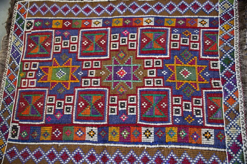 Vintage Mersin Mut Cicim Kilim Rug 3.3ftx4.5ft