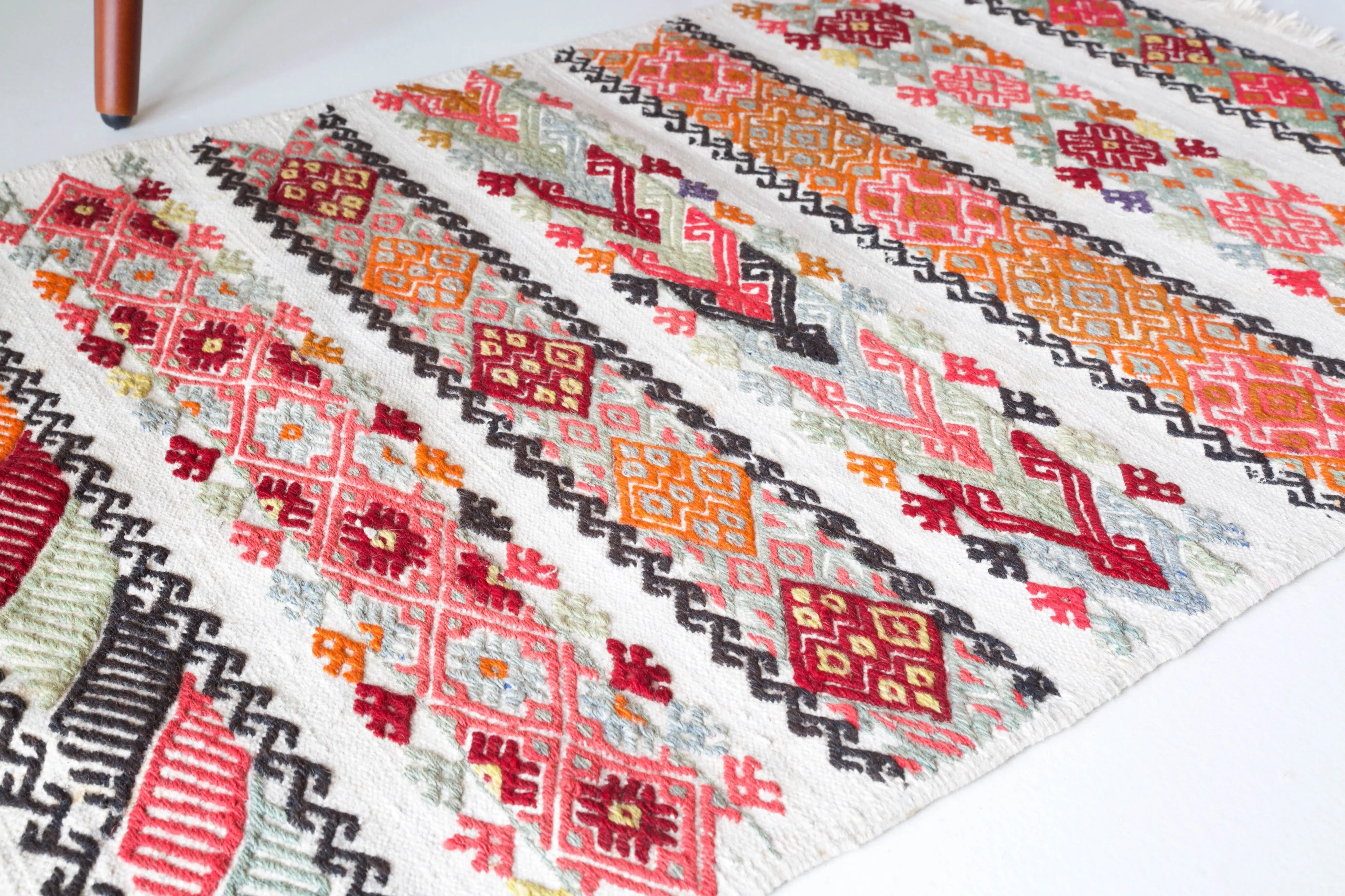 Vintage Mini Turkish Kilim Rug 2'3"x3'8"