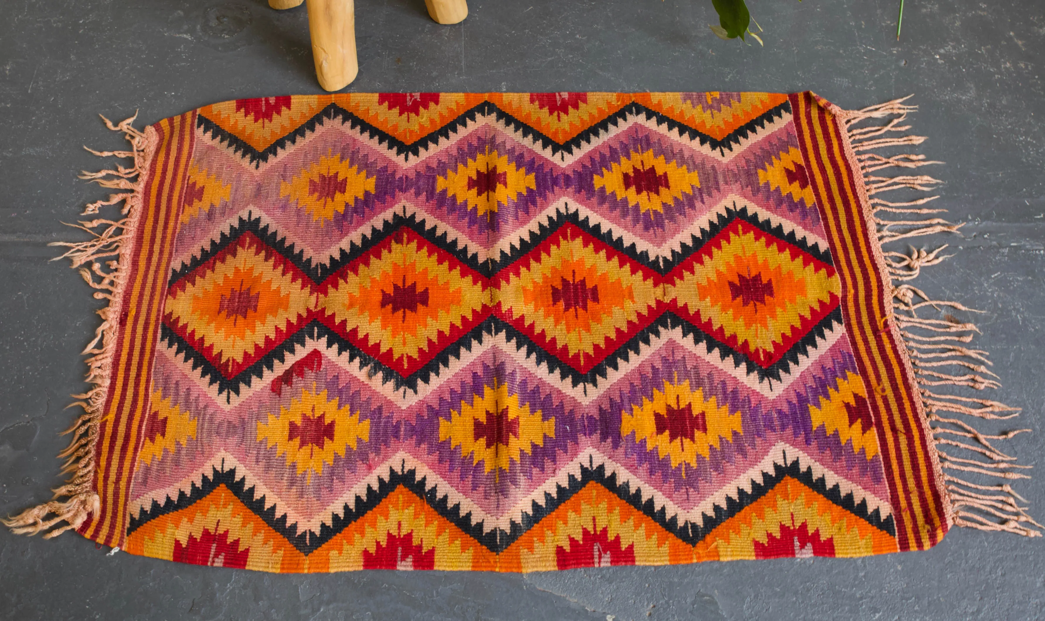 Vintage Mini Turkish Kilim Rug 2'5"x4'