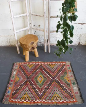 Vintage Mini Turkish Kilim Rug 2'7"x3'7"