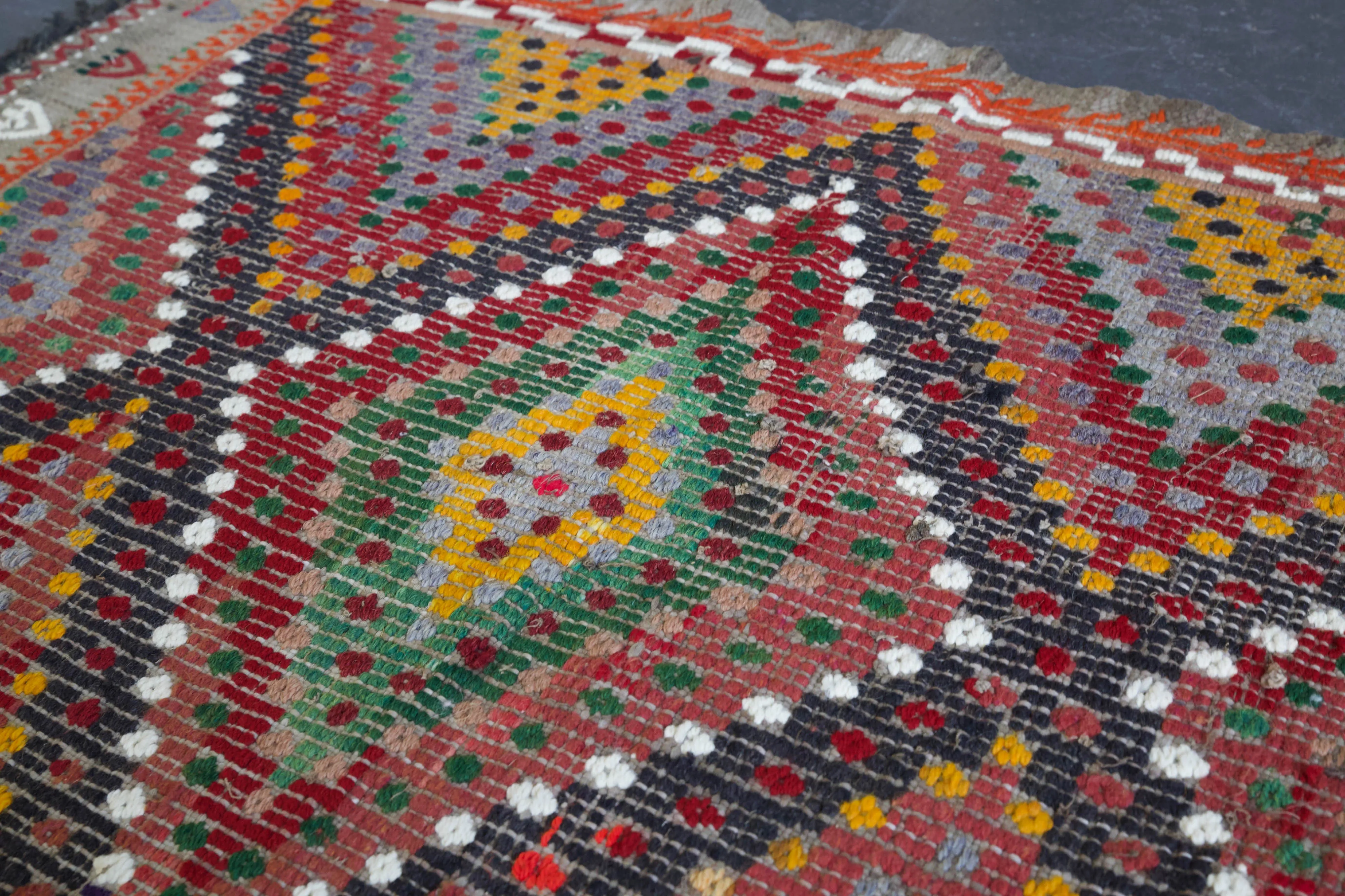 Vintage Mini Turkish Kilim Rug 2'7"x3'7"