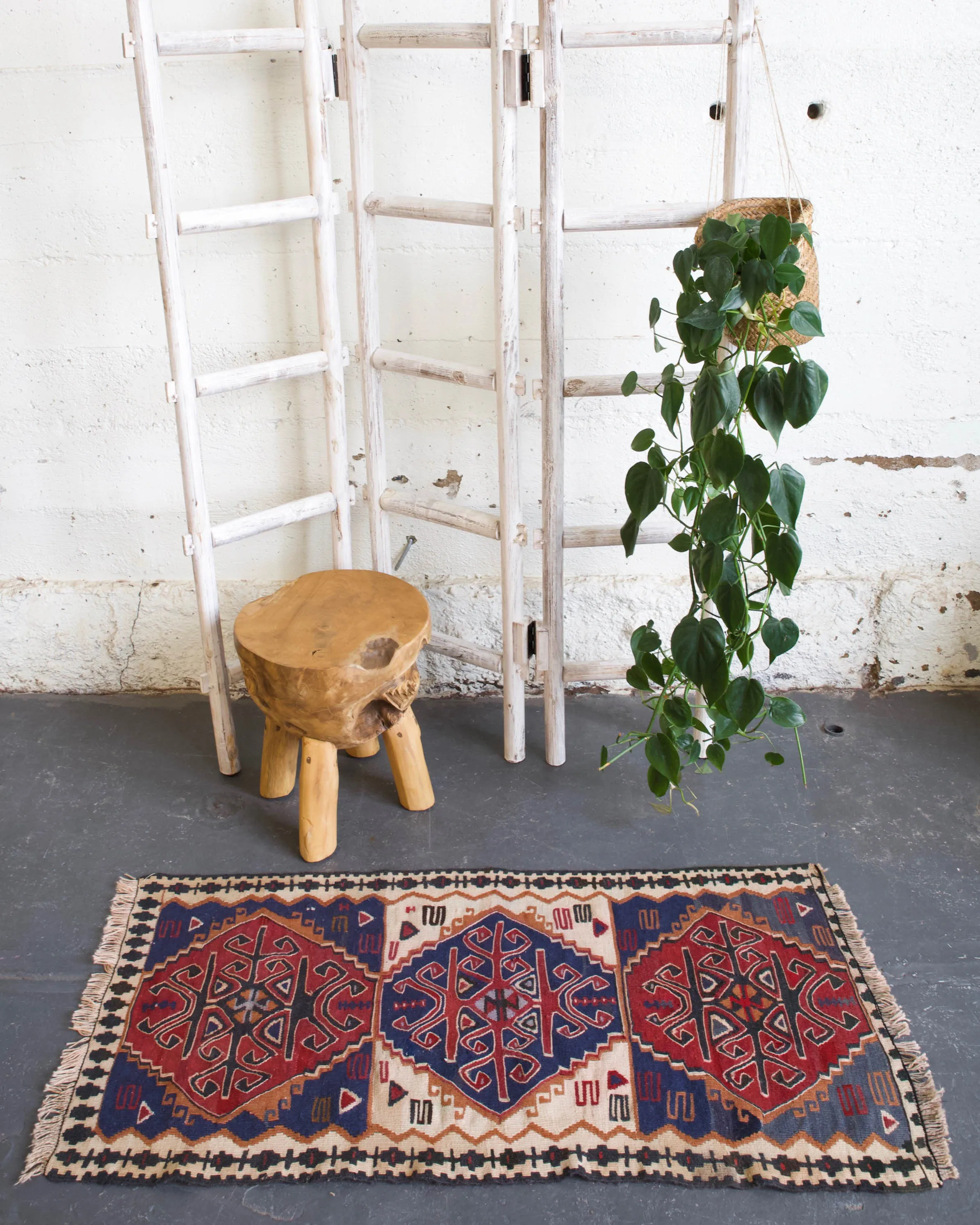 Vintage Mini Turkish Kilim Rug 2'x4'2"