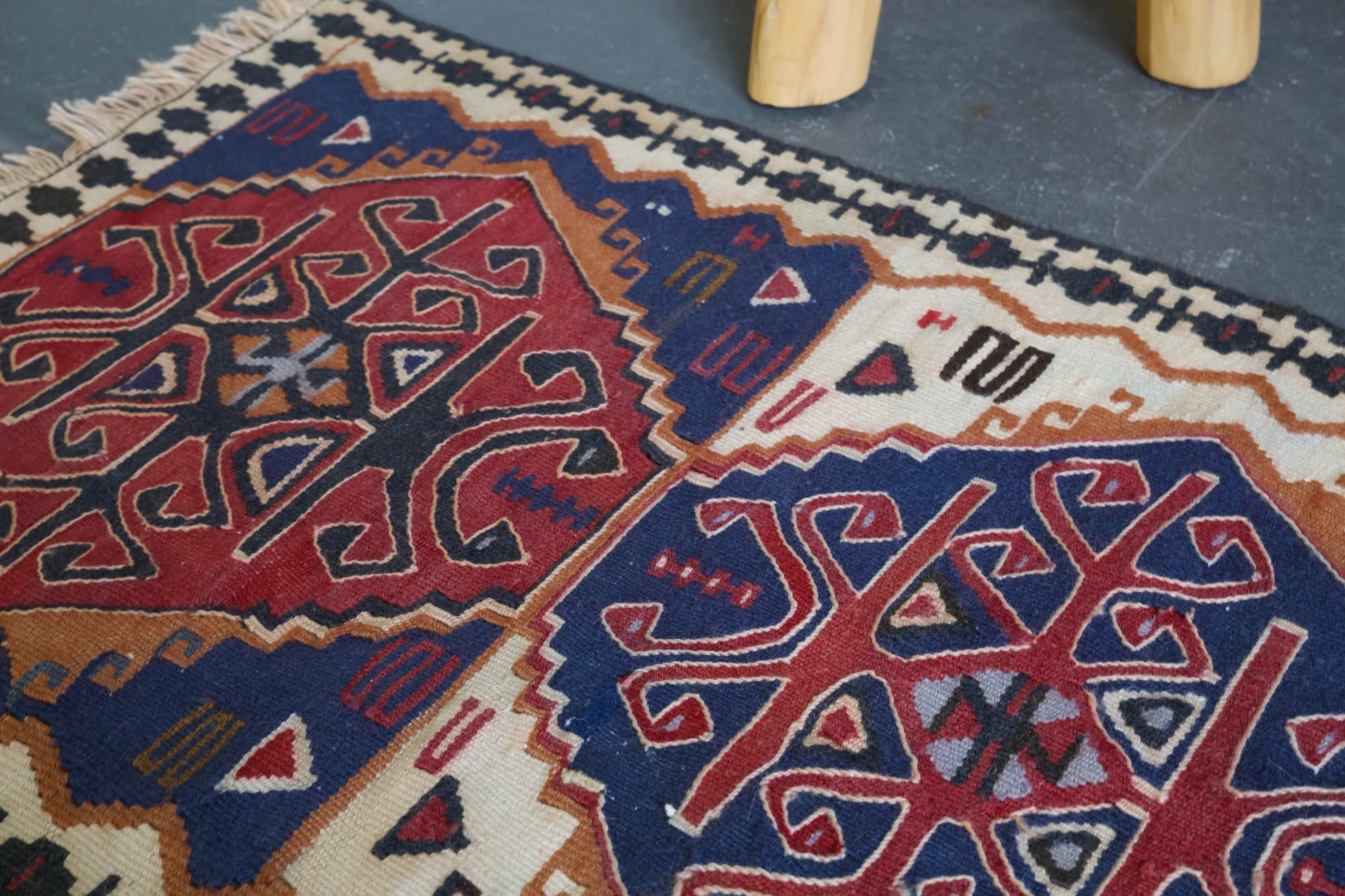 Vintage Mini Turkish Kilim Rug 2'x4'2"