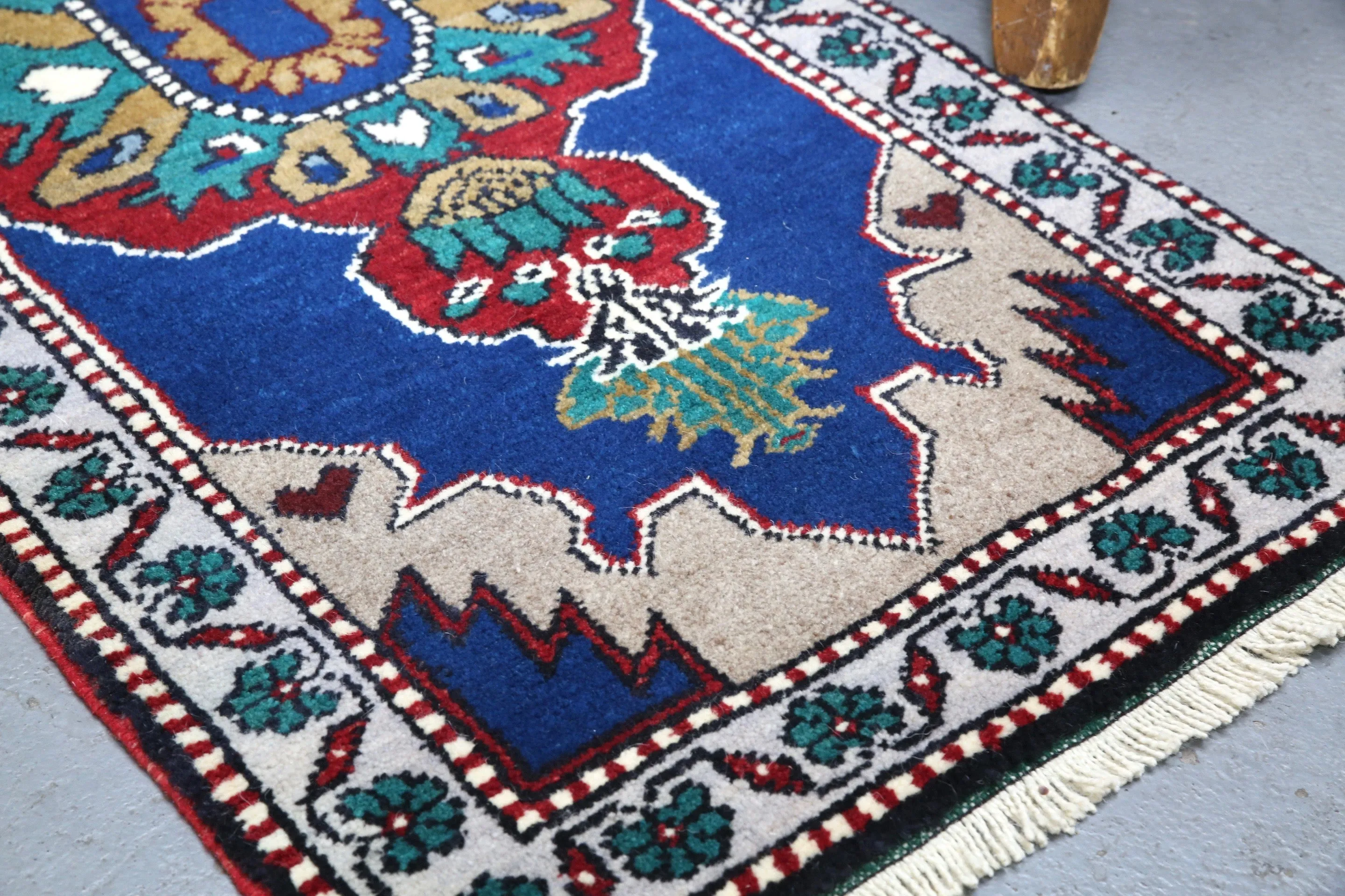 Vintage Mini Turkish Rug 1.9ftx4ft