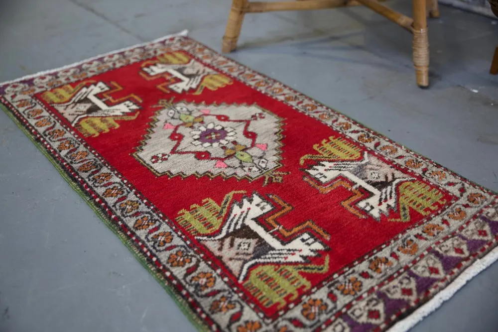 Vintage Mini Turkish Rug 20.5"x39"