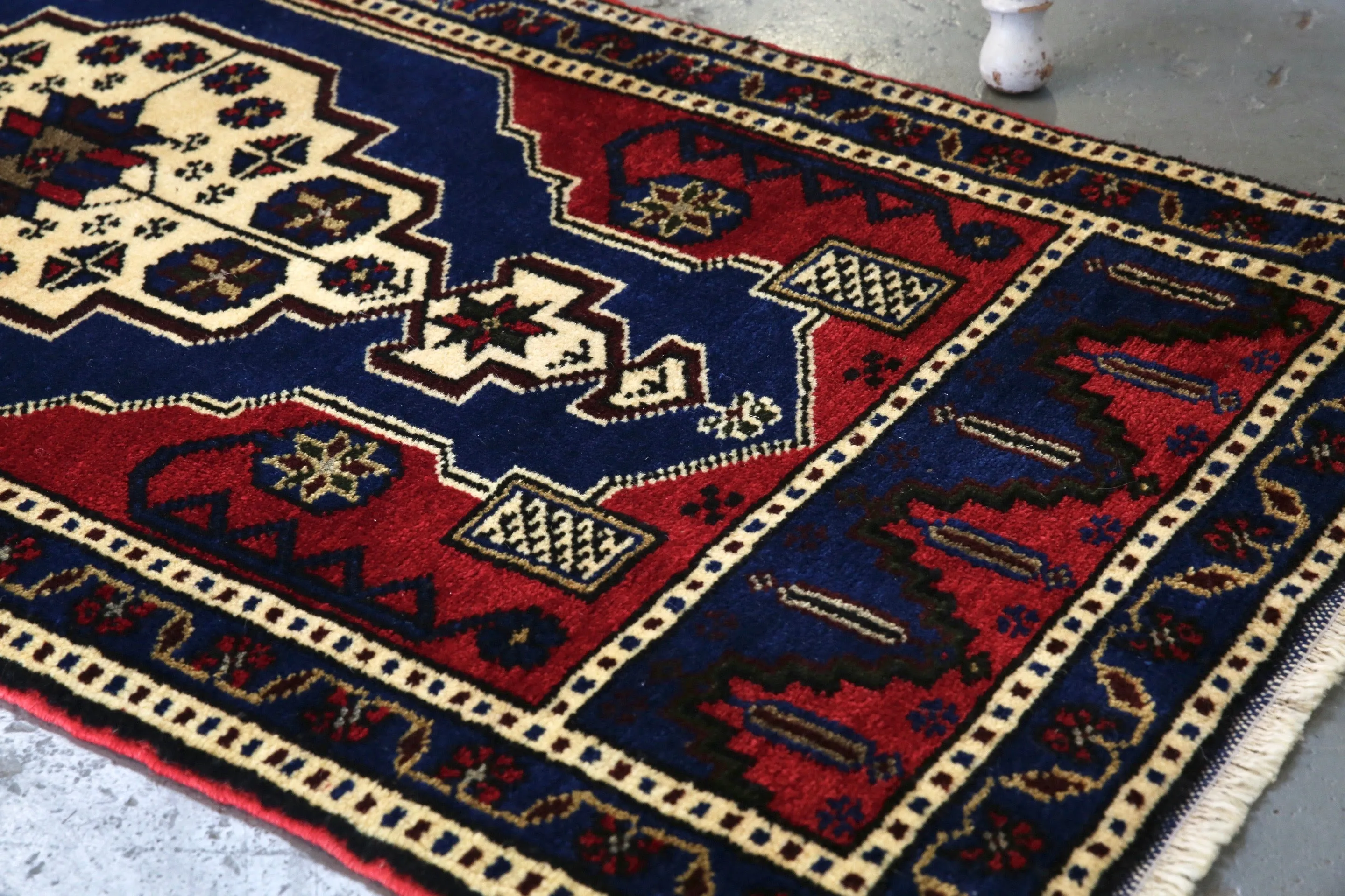 Vintage Mini Turkish Rug 23inx52in