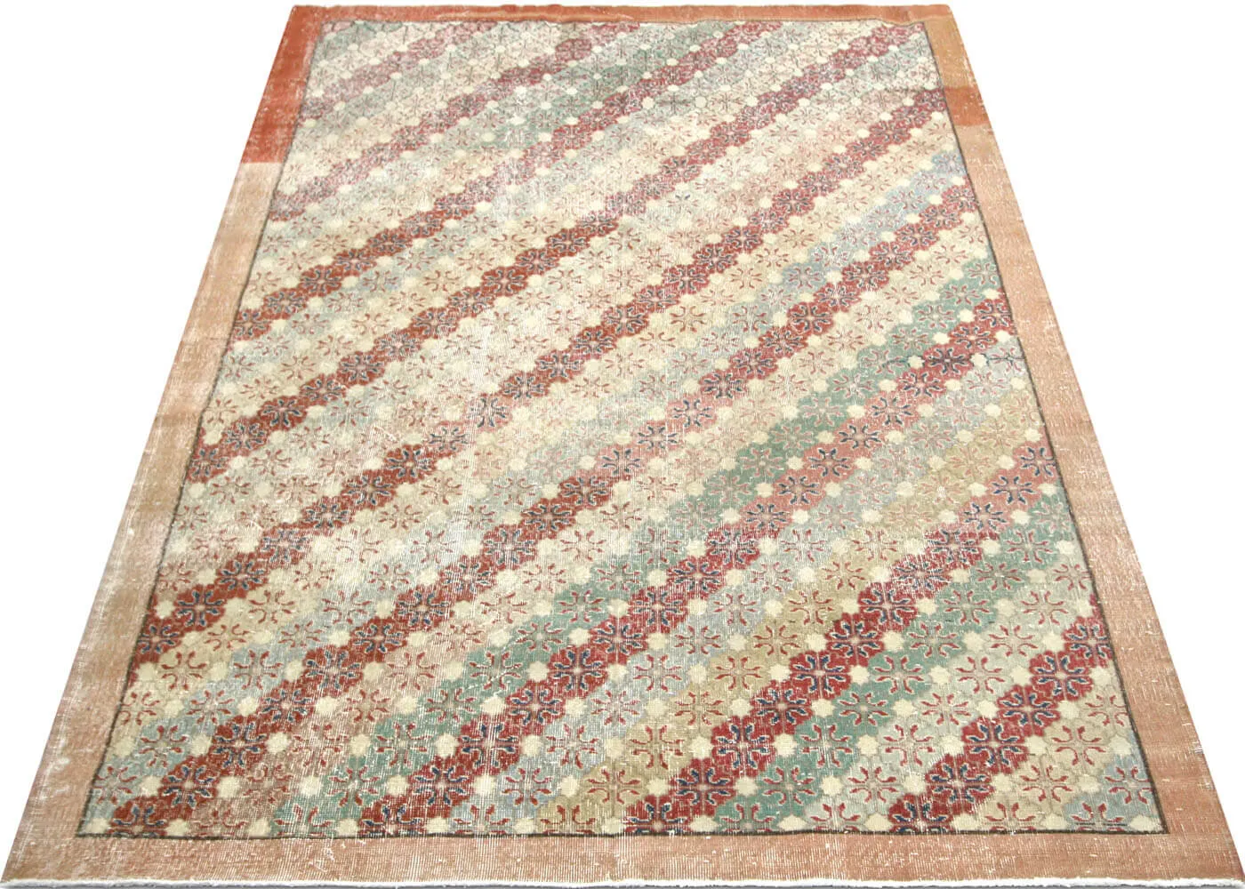 Vintage Turkish Mid-Century-Modern Rug - 7'1" x 10'5"