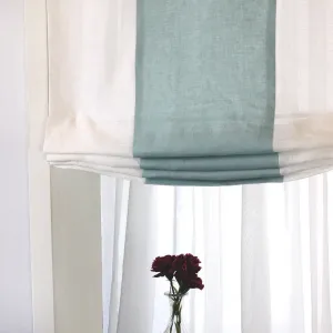 White Green 2 Color Combo Relaxed Roman Shade/CL1010