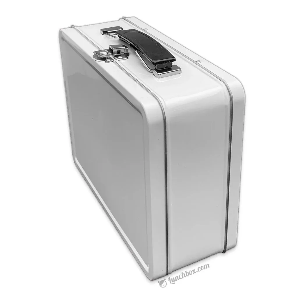 White Medium Plain Metal Lunch Boxes - Case of 36
