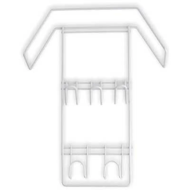 White Metal Central Vacuum Tool and Hose Organizer