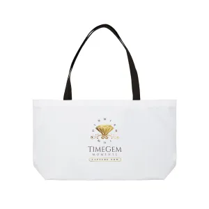 White Weekender Tote Bag - TimeGem Moments Logo