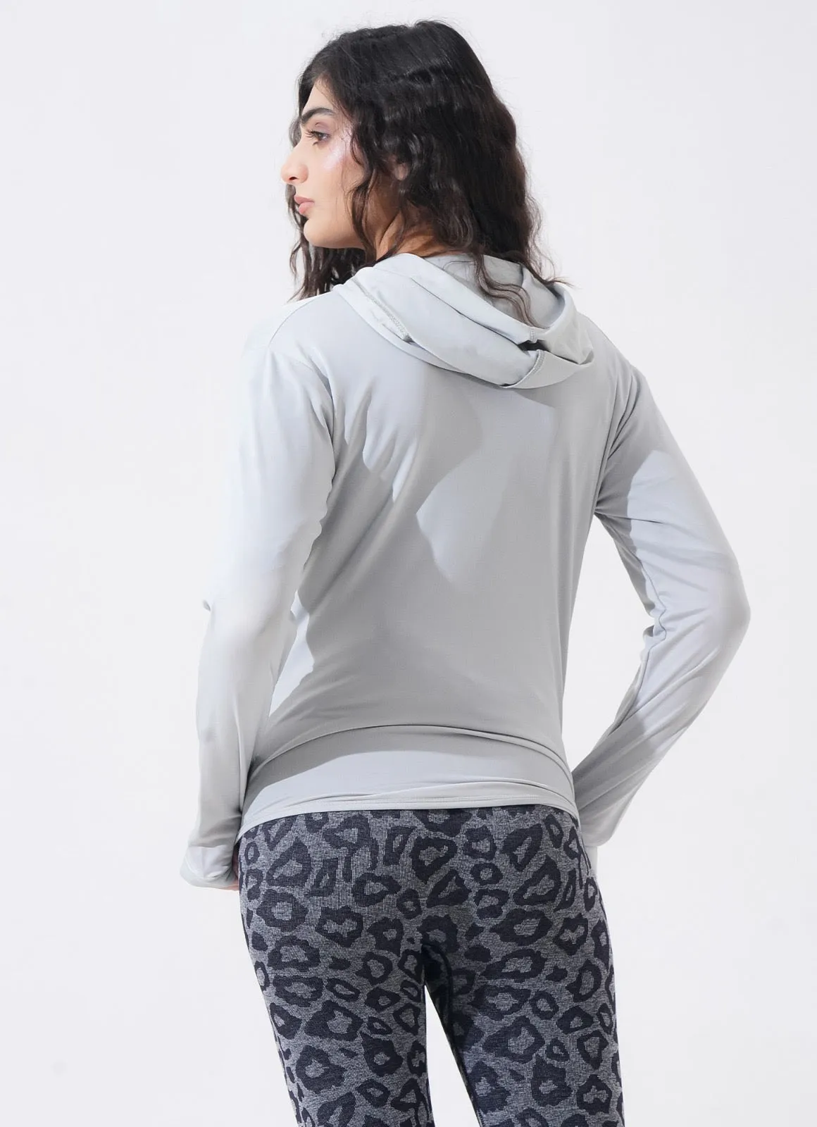 Women Sleek Hoodie - Silver
