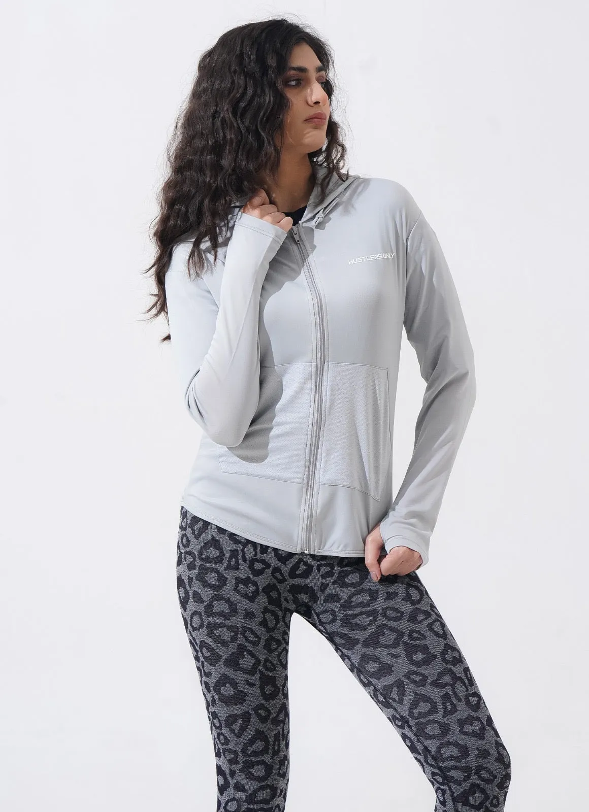 Women Sleek Hoodie - Silver