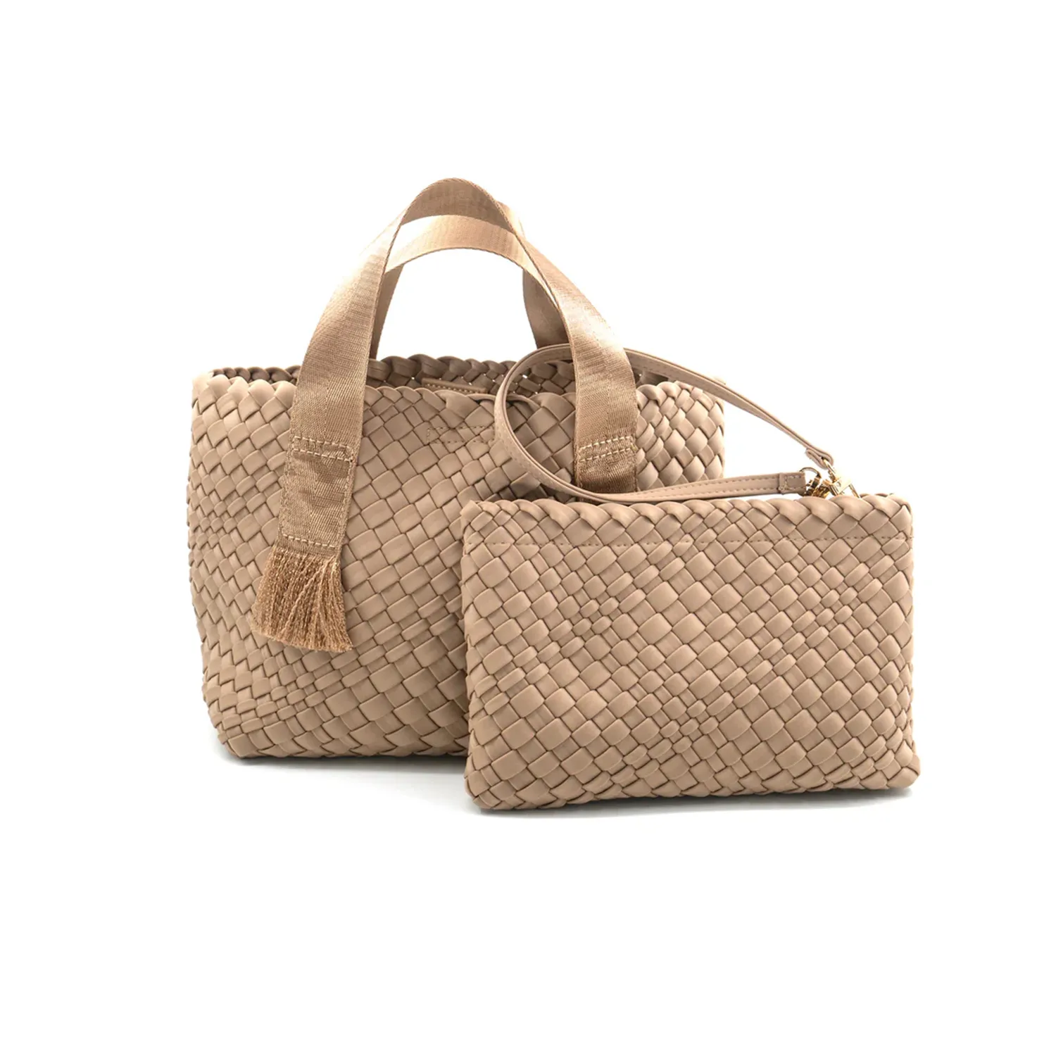 Woven Fringe Handle Bag