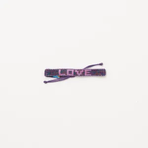 Woven LOVE Bracelet - Amethyst/Purple