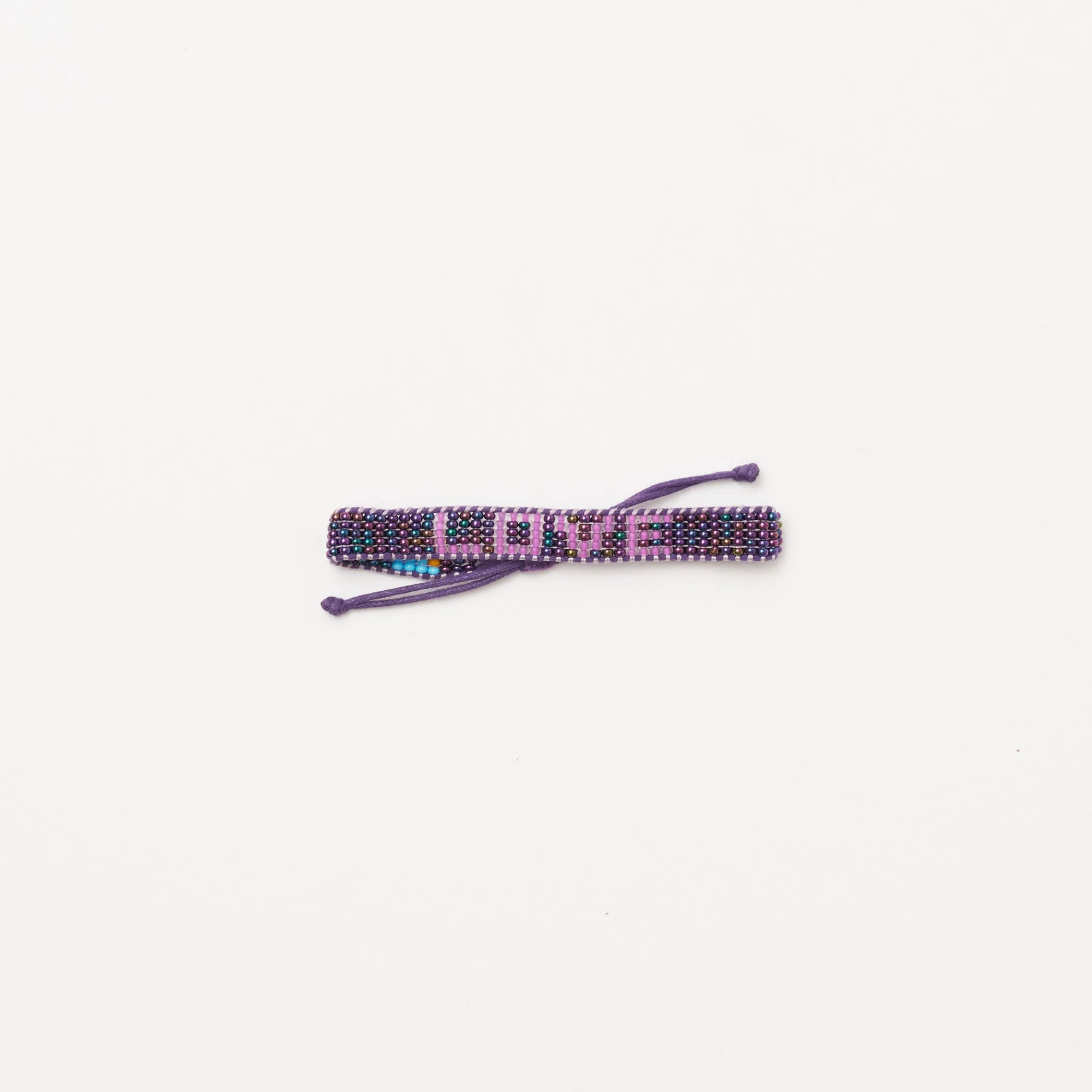 Woven LOVE Bracelet - Amethyst/Purple