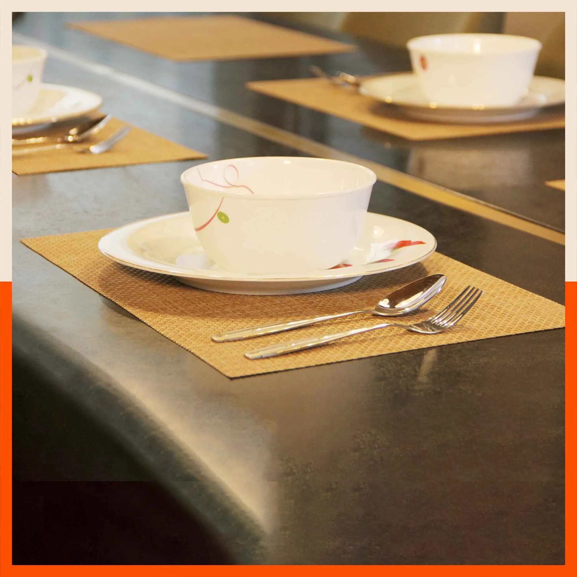 Woven PVC Table Mats / Placemats for Dining Table at Home (Liam - Set of 6)