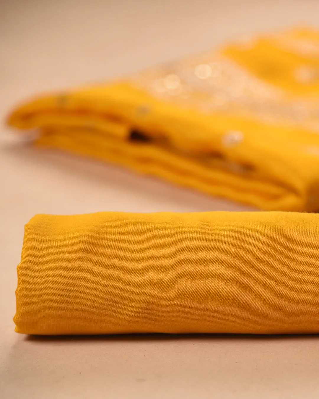 Yellow Organza Blend Woven With Embroidery Unstitched Suit Fabric Set With Oraganza Woven Dupatta